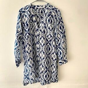 Athleta button down blouse cotton silk blend